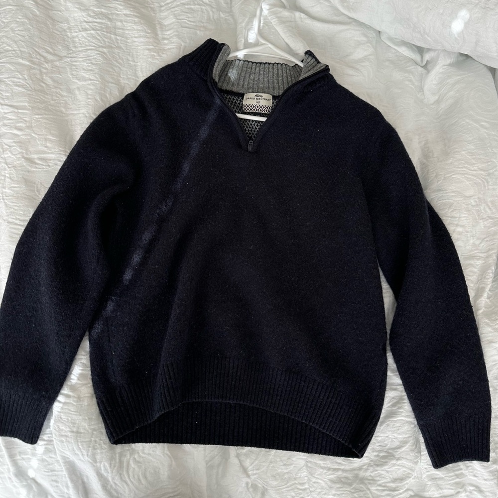 Vintage Dario Beltran Navy Quarter Zip Knit Size L